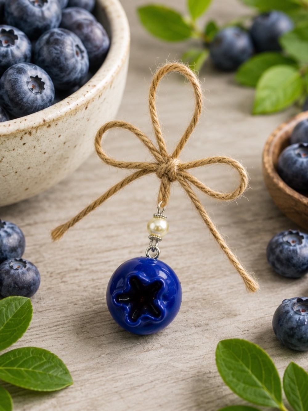 Blueberry Ornament | Handmade Fruit Décor | Kitchen Decor, Foodie Gift, Summer